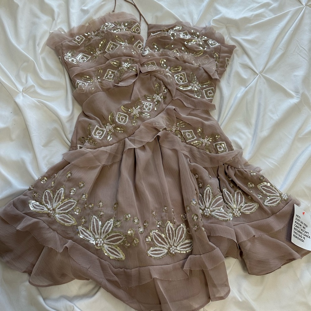 COPY - asos NEW light pink sparkly designer dress size 6